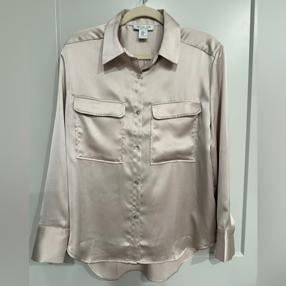 Rachel Zoe Champagne Satin Blouse